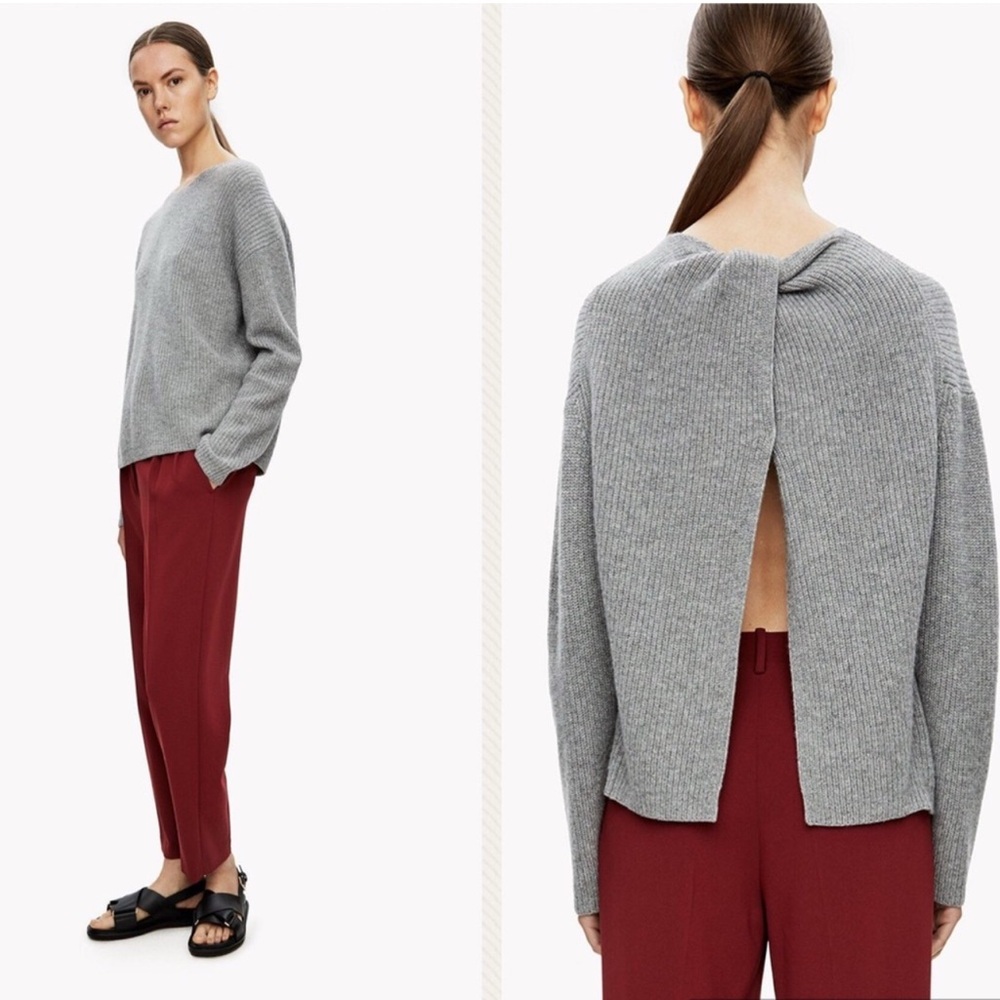 THEORY// Twylina Cashmere Gray Sweater